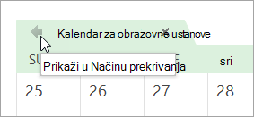 Kliknite strelicu Prikaži u načinu preklapanja