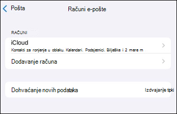 Dodavanje računa u aplikaciji za mobilnu poštu Outlook u sustavu iOS