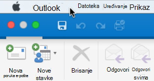 Da biste vidjeli koju verziju programa Outlook koristite, odaberite Outlook na traci izbornika.