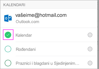 Provjera sinkronizacije kalendara