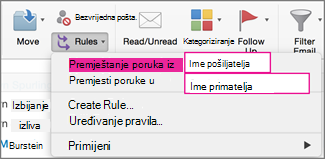 Rules: Move messages...