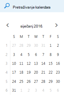Okvir za pretraživanje kalendara