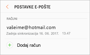 Postavke > Dodavanje računa