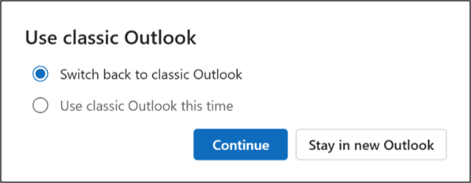 Vratite se na klasični Outlook ili ovaj put koristite klasični Outlook.