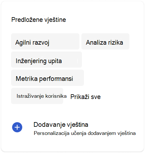 Vještine i učenje na platformi Viva Learning