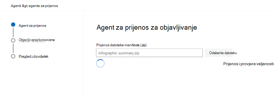 Snimka zaslona koja prikazuje rezultate provjere valjanosti paketa u Centru za administratore okruženja Microsoft 365.