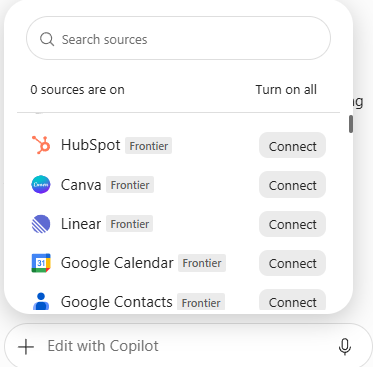 Snimka zaslona na kojoj se prikazuje popis poveznika s dostupnim izvorima podataka i gumbi Poveži u programu PowerPoint.