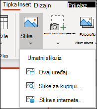 Umetnite mjesto slike na vrpcu.