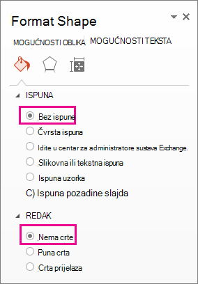 Okno Oblikovanje oblika