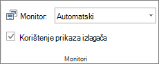Grupe monitora na kartici Dijaprojekcija