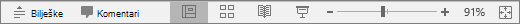 Prikaz gumba Prikaz pri dnu zaslona u programu PowerPoint