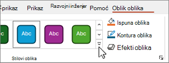 Shape styles more button