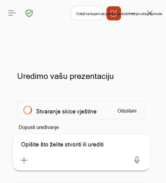 Snimka zaslona koja prikazuje kako Copilot obrađuje snimljeni tijek rada radi stvaranja skice vještina.