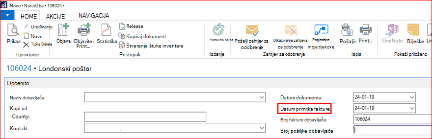 Stvaranje narudžbenice