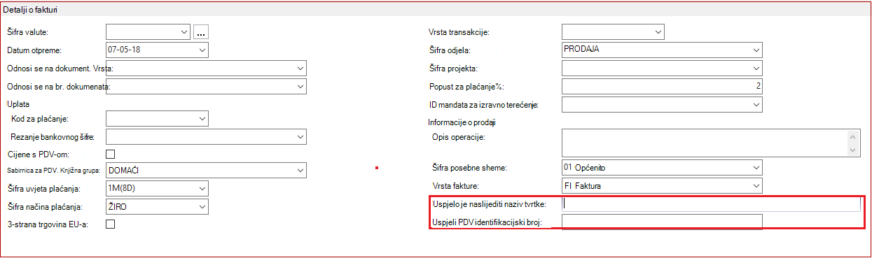 Detalji o fakturi