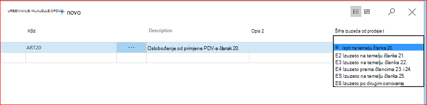 SII informacije o klauzulama o PDV-u