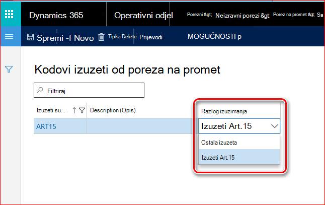 Na ovoj se slici prikazuju razlozi zbog kojih se od poreza na promet izuzima.