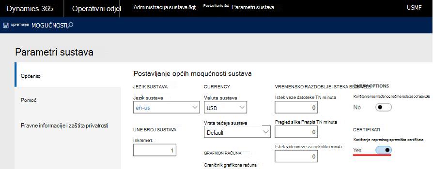 Na ovoj je slici prikazano kako postaviti klijent Sef za ključeve.