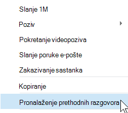 Traženje prethodnih razgovora