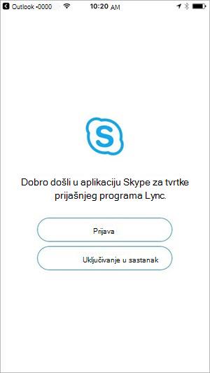 Dodirnite gumb Uključite se u sastanak