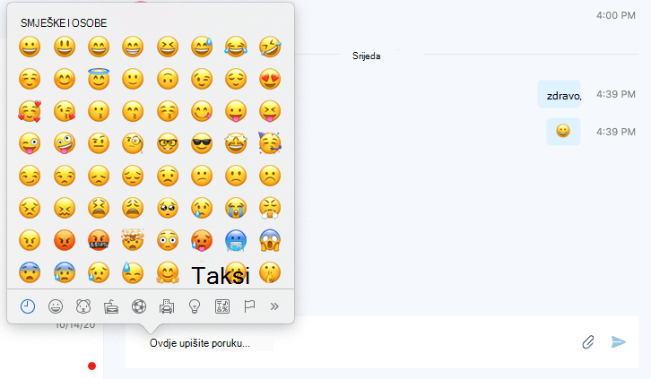 Prikaz emotikona za SFB Mac