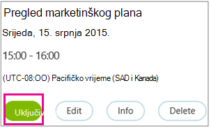 Meeting information with Join button highlighted