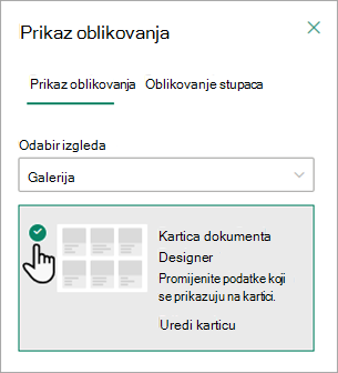 Informacije prikazane na svakoj kartici možete promijeniti pomoću značajke Document Card Designer.