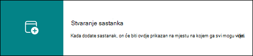 Veza koja preusmjerava korisnika na kalendar grupe u programu Outlook.