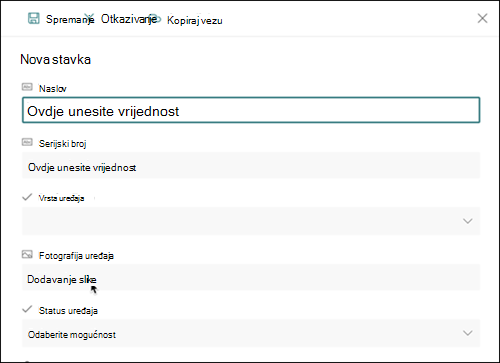 Image Column New Item