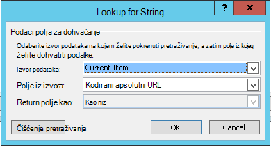 Umetanje hiperveze za trenutnu stavku 1