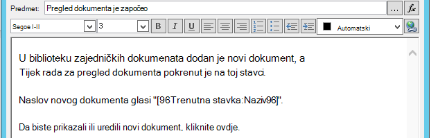 Umetanje hiperveze za trenutnu stavku 3