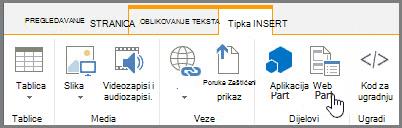 Umetanje web-dijela