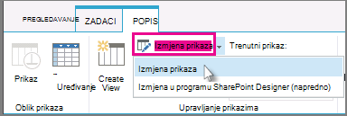 Izmjena prikaza