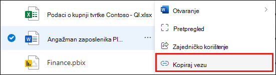 Snimka zaslona s mapom Zajednički se koristi sa svima