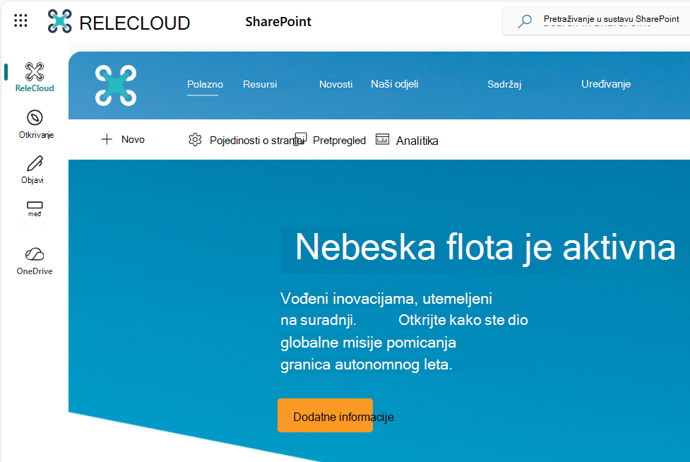Traka aplikacije SharePoint New