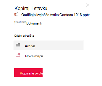 Odaberite odredište