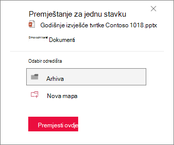 Premještanje u mapu