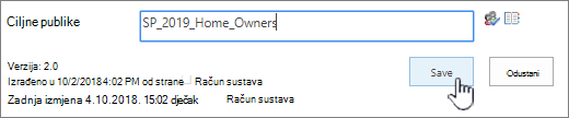 Dodavanje jedne ili više ciljnih publika