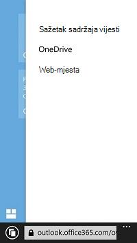 Popis web-mjesta sustava SharePoint na mobilnom uređaju