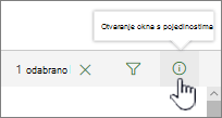 Istaknut gumb Otvori okno s pojedinostima