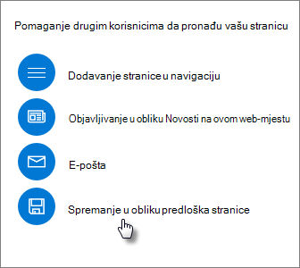 Promote panel showing Save as page template
