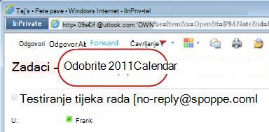 Obavijest o zadatku s oblačićem Odobrite