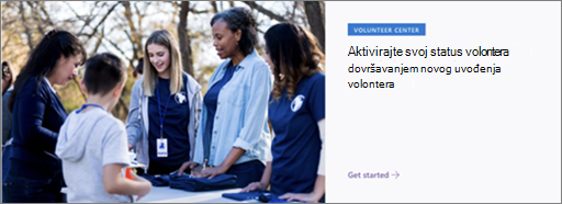 Snimka zaslona glavnog web-dijela