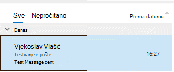 U prozoru Poslane stavke u programu Outlook prikazuje se poslana e-pošta koja više nije označena zastavicom
