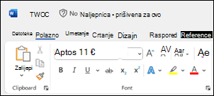 U naslovnoj traci nema statusa spremanja programa Word