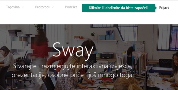 Gumb za prijavu na alatnoj traci
