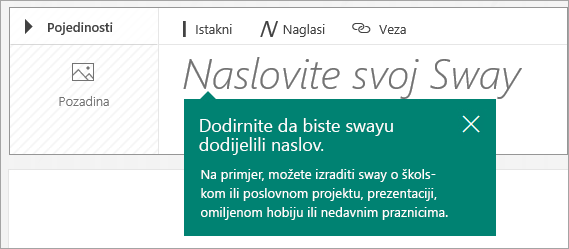 Upit za naslov u priči aplikacije Sway