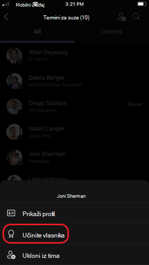 iOS kao vlasnik tima
