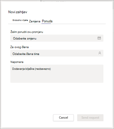 Ponudite smjenu kolegi iz tima u Smjenama.