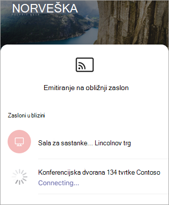 Odabir uređaja prilikom otvaranja programa PowerPoint